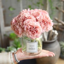 Decorative Flowers Artificial Flower Peony Silk For Home Decoration Wedding Bouquet Bride Luxury Fake Faux Living Room