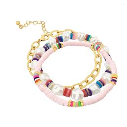 Link Bracelets Summer Boho Multicolor Beads Charm Bracelet For Women Bohemian Adjustable Bangles Travel Jewelry Party