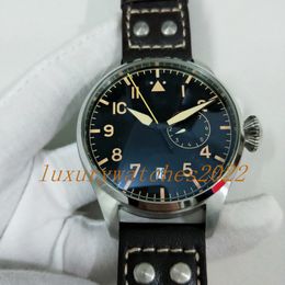 Classic New Mens Watch Automatic Mechanical 46mm Ref.501004 Big Pilot Day Week Display Power Reserve Brown Leather Wristwatch