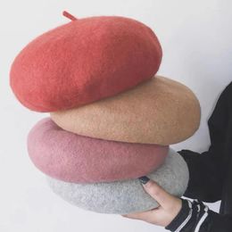 Berets Vintage Plain Beret Hats Women Men French Warm Spring Winter Beanie Hat Girl Street Cap Unisex