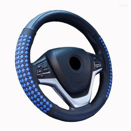 Steering Wheel Covers Luxury Diamond Weave Grain Leather Car Cover Universal Sport Steering-wheel Case For Auto Accessories