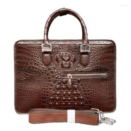 Briefcases Genuine Leather Luxury Men's Briefcase Business Messenger Single Shoulder Handbag High Quality Fashion Computer Crossbody Bag