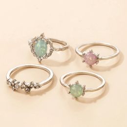 2022 Vintage Silver Colour Butterfly Joint Ring Sets Charms Snake Bee Jewellery for Women Star Accessories6pcs/sets