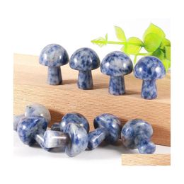 Arts And Crafts 20Mm Mini Mushroom Plant Statue Ornament Sodalite Stone Carving Home Decoration Crystal Polishing Gem Sports2010 Dro Dhtgo