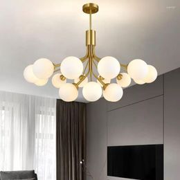 Chandeliers Modern Luxury Chandelier Gold Glass Lamp Shade Lighting Nordic Romantic Led Italian Design Bubble