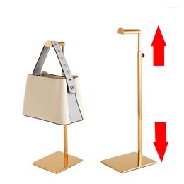 Hooks Clothes Display Supporter Bag Rack Stainless Steel Floor Stand Handbags Scarves Adjustable Displaying Pole