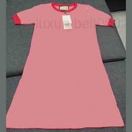 Casual Dresses designer Women Classic Knit Dress Fashion Letter Pattern Summer Short Sleeve High Quality Womens Clothing ULVD