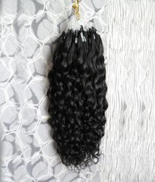 7A Micro Loop Human Hair Extensions brasiliani 100g Vergince Curly Curly Capelli Neri Micro Loop Estensioni Deep Curly7656080