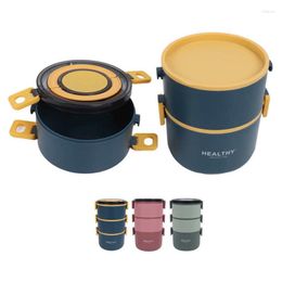 Dinnerware Sets 2200ml Three Layer Detachable Compartment Design Lunch Box Portable Round Bento For Home Office Picnic Students