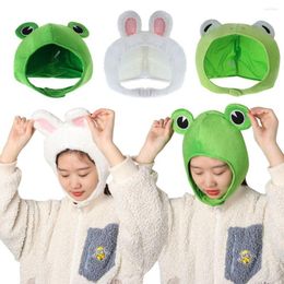 Berets Costume Woman/Men Casual Cap Cartoon Warmer Bonnet Female Beanie Caps Ears Big Frog Eyes Hat Plush