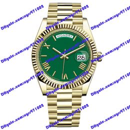 High-quality Green men's watch 2813 automatic mechanical watch 228238 40mm Rome dial gold stainless steel wristwatch calendar display 228235 watches sapphire glass