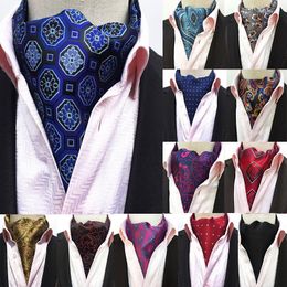 Bow Ties 2022 British Vintage Jacquard Men's Silk Cravat Ascot Gentlemen Wedding Party Formal Dress Gifts For Men