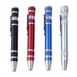 8 heads Screwdrivers pen shape Aluminium alloy screwdriver 8-in-1 multi-function screwdriver