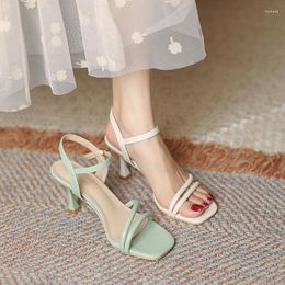 Sandals French High-heeled For Women In Spring And Summer 2022 Style Slim Heel Open Toe Ladies' Versatile Shoes