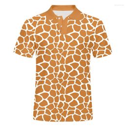 Men's Polos IFPD EU Size Polo T Shirts Fashion 3D Shirt Printing Giraffe Stripes Streetwear Plus 6XL Attire Man's