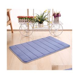 Bath Mats 40X60Cm Nonslip Mat Bedroom Coral Fleece Memory Foam Rug Shower Carpet Bathroom Kitchen Floor Pad Dbc 13 Colors Drop Deliv Dhxsb