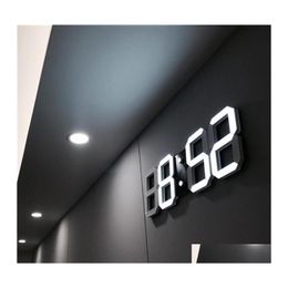 Wall Clocks Led Digital Clock With 3 Levels Brightness Alarm Hanging Home Decor Drop Delivery Garden Dhrou