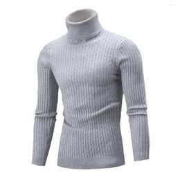 Men's Sweaters Men's Sweater Turtleneck Solid Colour Knit Knitted Braided Pullover Korean Fashion Vintage Style Soft Clothing Winter Fall