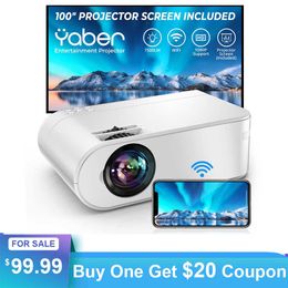 Projectors YABER Mini Projector WiFi Projectors Native 1080P/4K Support 300 Screen 5500 LUNENS Projector For Home Projector Phone T221216