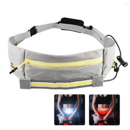 Outdoor Bags LED Running Waist Packs Type-C USB Charging Waterproof Jogging Cycling Pouch Reflective Strip Night Warning Phone Holder