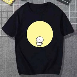 Men's T Shirts The Thinker In Moon 3D Printed Men And Women Street Same T-shirt Pure Cotton Round Neck 14 Colors 2022 Summer Trend Top