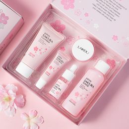 Face Skin Care Set Cleanser Sakura Essence Cream Moisturising Toner Eye Cream Face Serum Eye Skin Care 5pcs/set