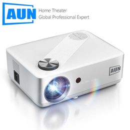 Projectors AUN Full HD Projector AKEY8 Android 9 Video Projector 4K Decode Home Theater TV Beamer Beam LED Projector for Home Cinema Mobile T221216