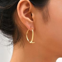 Stud Earrings Women Specially Designed For Copper Material Gold Plated Circle Shape Earring Exquisite Jewelry Give Friends Gift