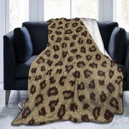 Blankets Flannel Blanket Leopard Skin Texture Ultra-Soft Micro Fleece For Bathrobe Sofa Bed Travel Home Winter Spring Fall