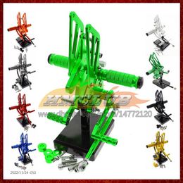 Motorcycle Adjustable CNC Foot Rest Footpeg Rear Set Pedal For KAWASAKI NINJA ZX10R ZX 10R 10 R 1000 04-05 ZX-10R 04 05 2004 2005 CNC Foot Pegs Footrest Rearset Kit 8Colors