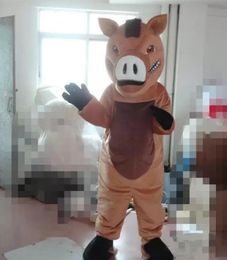 Brown boar Mascot Costumes Animated theme Wild boar Cospaly Cartoon mascot Character Halloween Carnival party Costume