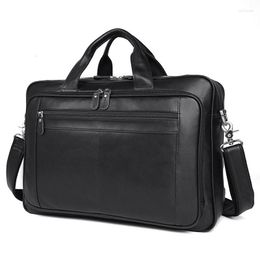 Briefcases Luxury Genuine Leather Men Briefcase Business Handbag Shoulder Bags