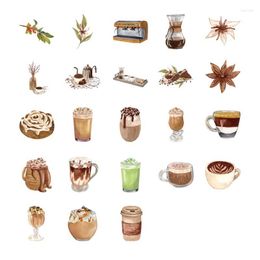 Gift Wrap Vintage Style Label Stickers Coffee Shop Pattern Graffiti Sticker Scrapbook Decoration Nice For Phone Skateboard Computer