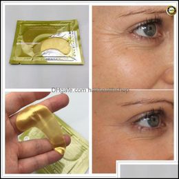 Sleep Masks 2Pcsis1Pack High Quality Gold Crystal Collagen Eye Mask Sale Eyees Under Eeye Dark Circle Remover Colageno Drop Delivery Dhpwi