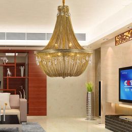 Pendant Lamps Postmodern Nordic Round Living Room Restaurant Villa El Creative Crystal Metal Tassel Aluminium Chain Chandelier