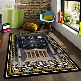 Carpets Masonic Illuminati Printed Pattern Rug Baby Play Crawl Floor Mat Living Room Carpet Decoration Fitness Pet