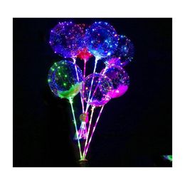 Party Decoration Led Bobo Balloon With 31.5 Inch Stick 3 Metre String Light Christmas Halloween Wedding Birthday Xg0061 Drop Deliver Dhq9M