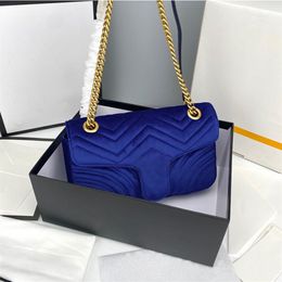 Velvet Love heart V Wave Pattern Satchel Shoulder Bag Chain Handbags Crossbody Purse Lady Classic Style Ladies Tote Bag2682