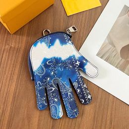 Limitierte Edition allmählicher Blue Key Wallet Luxus Designer Zipper Handheld Ladies Coin -Geldbörsen Farbbrief Frauen Clutch Bags Klassische Marke Keychain Pendants