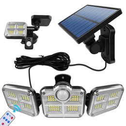 20W Super Bright Solar Wall Lights 120led IP65 Waterproof Outdoor Indoor With Adjustable Head Wide Lighting Angle