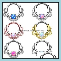 Body Arts Nose Ring Nipple Nail Opal Piercing Jewellery Stone Australian Gem Art Exhibition Drop Delivery Health Beauty Tattoos Dhgux