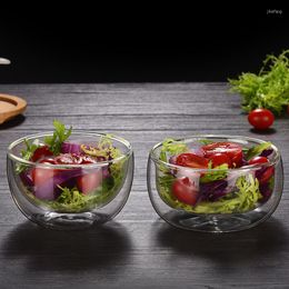 Bowls High Temperature Resistance Double Wall Glass Bowl Heat-resisting Tableware Transparent Fruits Salad Instant NoodlesBowls1