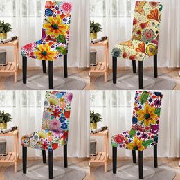 Chair Covers Vintage Floral Print Home Decor Cover Removable Anti-dirty Dustproof Stretch Chairs For Bedroom Dining