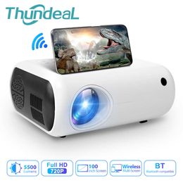 Projectors Thundeal TD50 Mini Projector Portable WiFi Home Cinema For 1080P Video LED TV Projector 5500 Lumens Beamer Home Cinema Beamer T221216