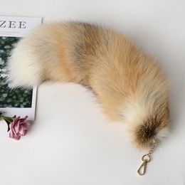 Keychains 45 Cm Long Fur Tail Handmade Key Ring Keychain For Handbags Backpacks Charm Tassel Ornaments Bags/Shoes/Hats/Garments