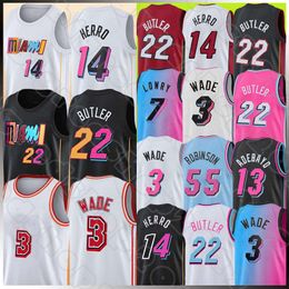 Jimmy Butler Tyler Herro Basketball 22 14 Jerseys Dwyane Wade Kyle Lowry Bam 2022-2023 City Adebayo Duncan Robinson Jersey 3 13 7 55 Men Size S-XXL