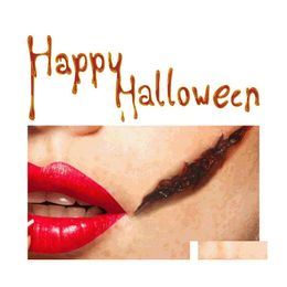 Other Festive Party Supplies Halloween Tattoo Stickers Waterproof Bloody Bleeding Scary Scars Temporary Makeup Drop Delivery Home G Dhm3V