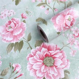 Window Stickers 10M Vintage Self Adhesive Wallpapers Floral Pattern Living Room Background Wall Furniture Decor DIY Home