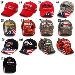 President Donald Trump 2024 Hat Camouflage Baseball Ball Caps Women Mens Designers Snapback US Flag MAGA Anti Biden Summer Sun Visor DHL