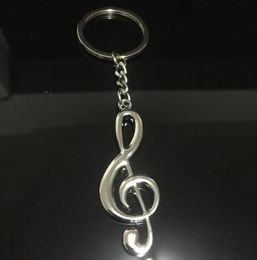 1 Pieces Fashion Key Chain Ring Ring Her Silver Plaked Note Keychain per auto Metal Symbol Chains Friend Gift2325546